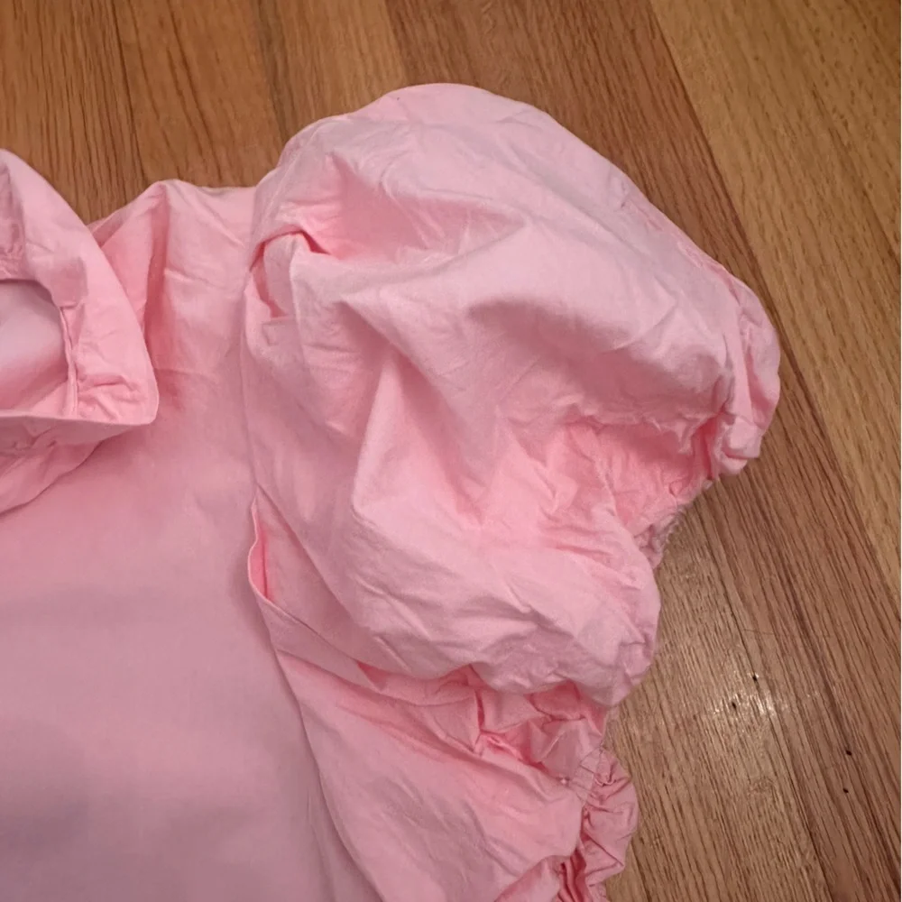 THML Gwen puff sleeve top in pink size S (c5)
